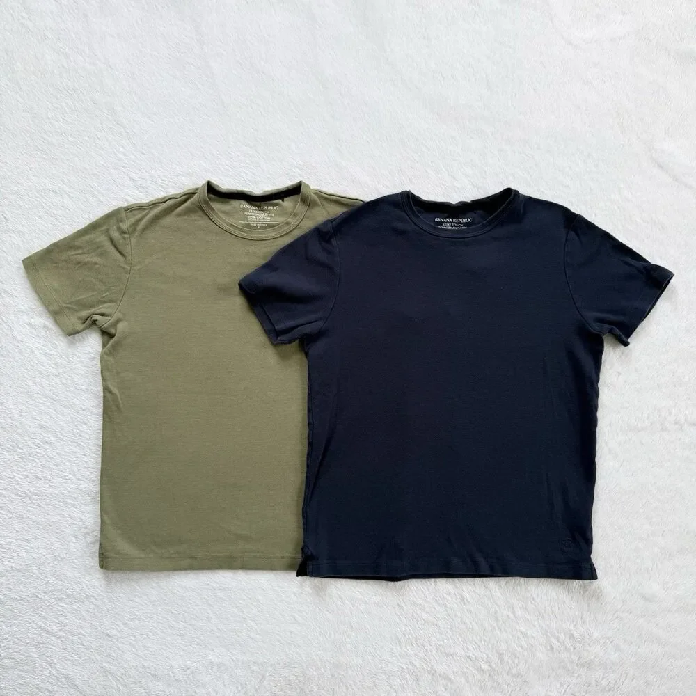 Banana Republic Luxe Touch Performance T-Shirt Men Short Sleeve Lot Of 2 Size S